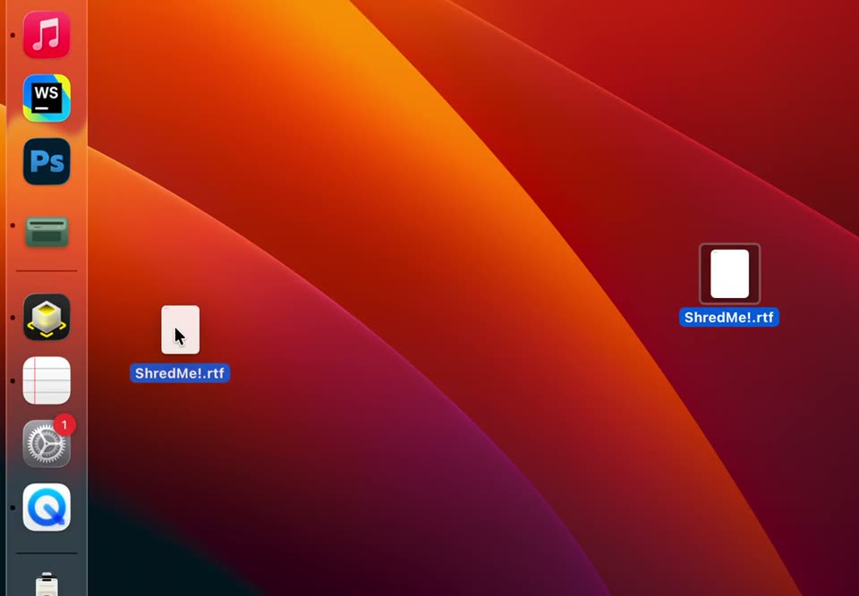Shredder — Original macOS interaction recording; later source connects the animation to recoverable file operations.